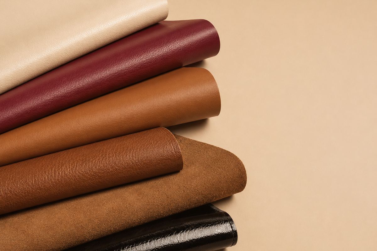 Materiales para calzado, cuero sintético, microfibra y acabados decorativos para calzado
